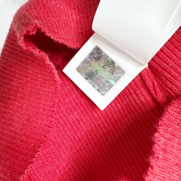 Fiorucci Wool Logo Sleeve Sweater Womens XS Red Crewneck - Picture 8 of 8